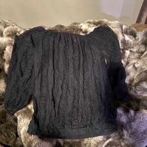 Poof! Black Lace Women's Blouse
